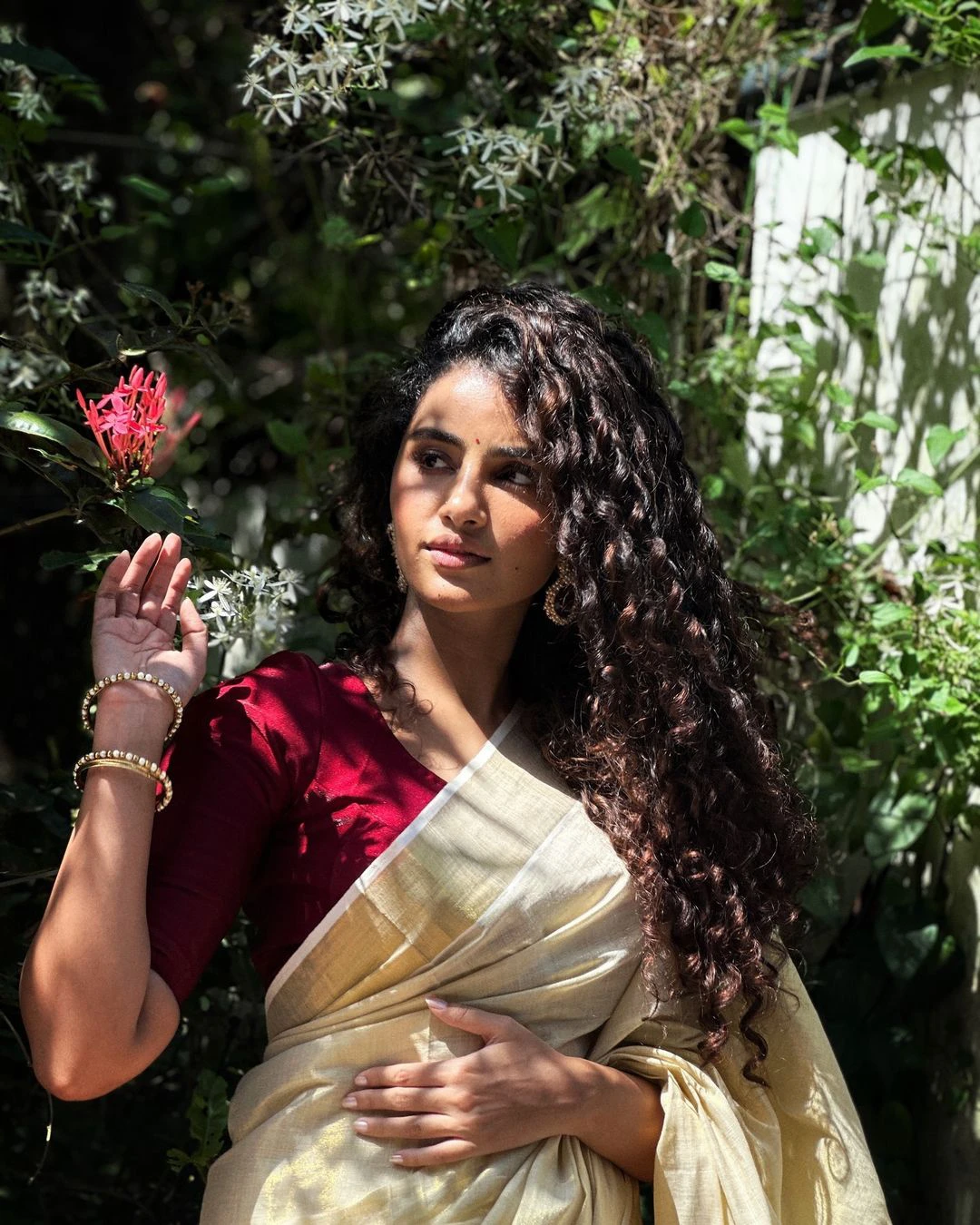 Anupama Parameswaran Onam Special Saree Photos