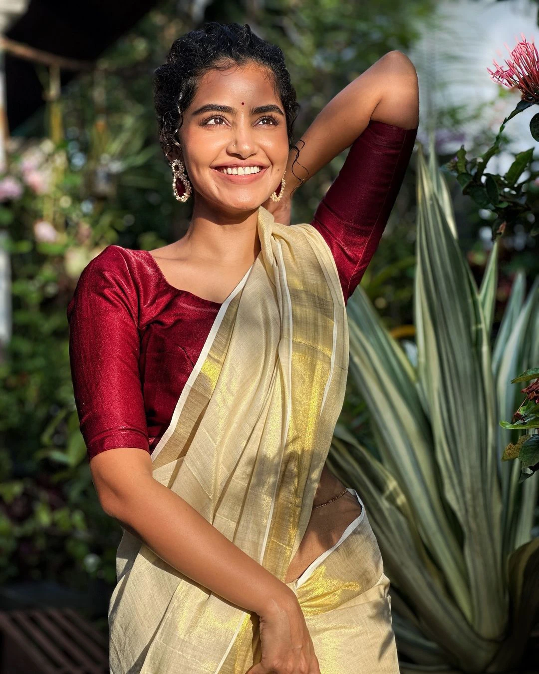 Anupama Parameswaran Onam Special Saree Photos