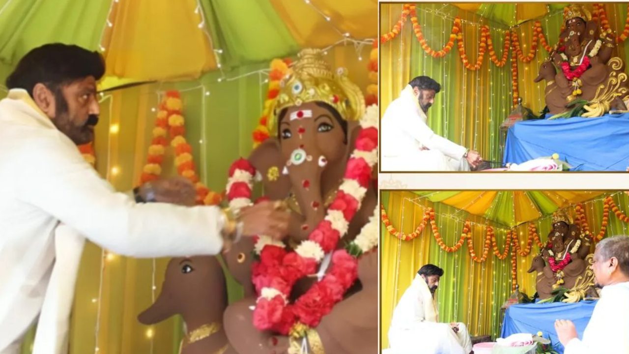 Balakrishna : అల్లుడితో కలిసి బాలకృష్ణ వినాయక చవితి పూజలు.. ఫొటోలు వైరల్..