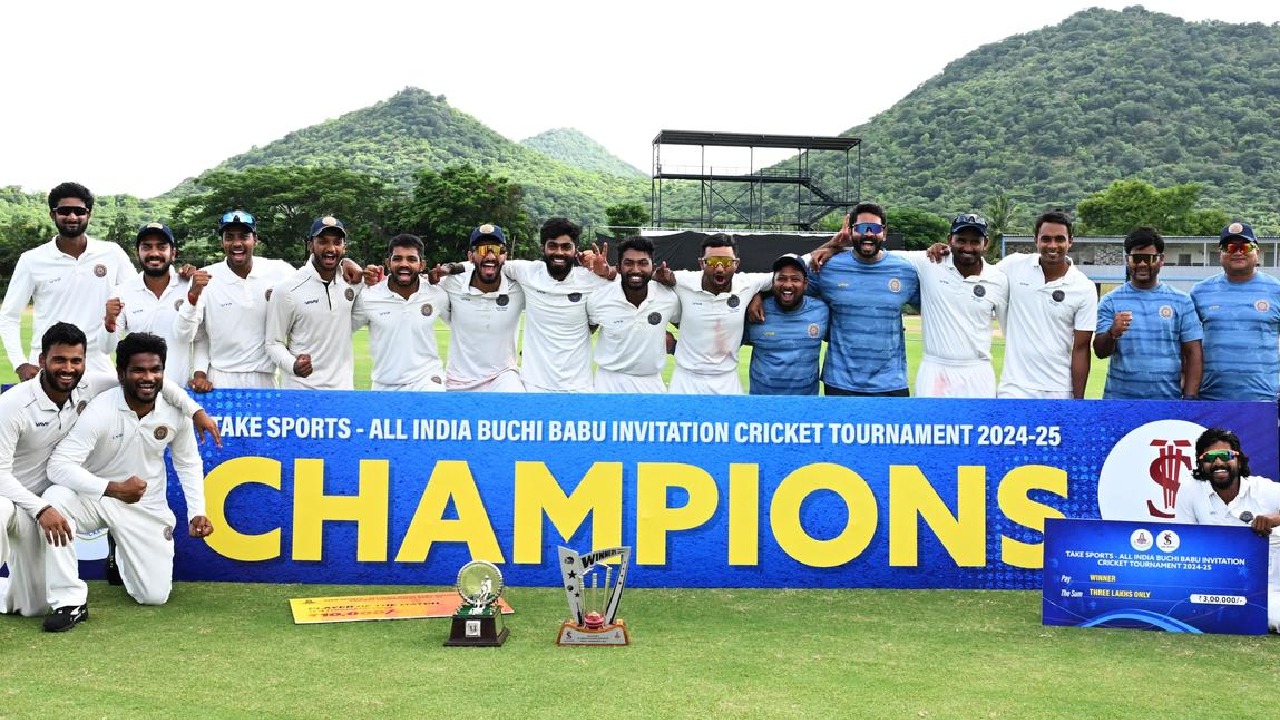 Buchi Babu tournament : బుచ్చిబాబు టోర్నీ విజేతగా హైదరాబాద్.. Buchi Babu tournament : బుచ్చిబాబు టోర్నీ విజేతగా హైదరాబాద్..