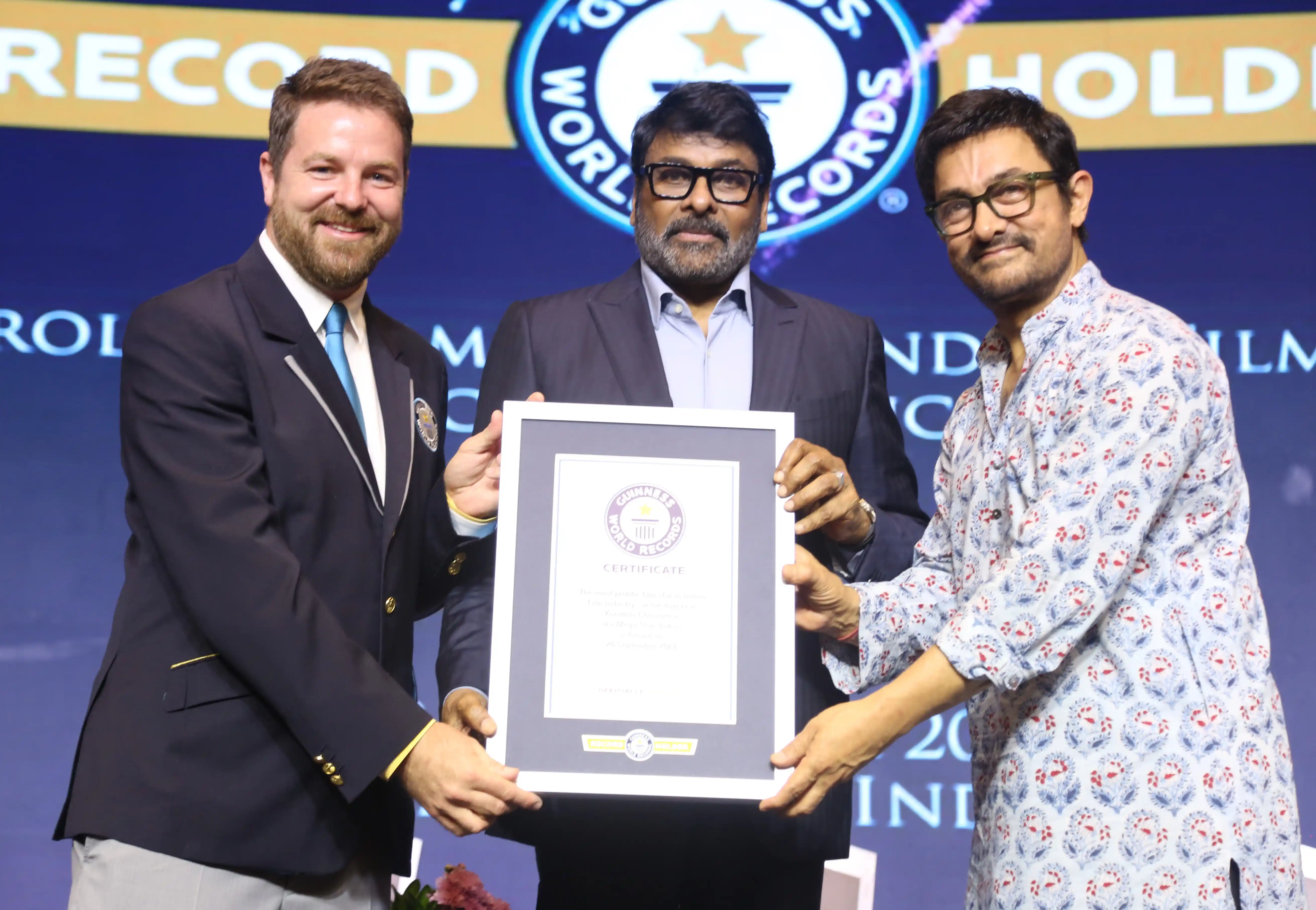 Megastar Chiranjeevi Received World Record of Guinness Book Event Photos