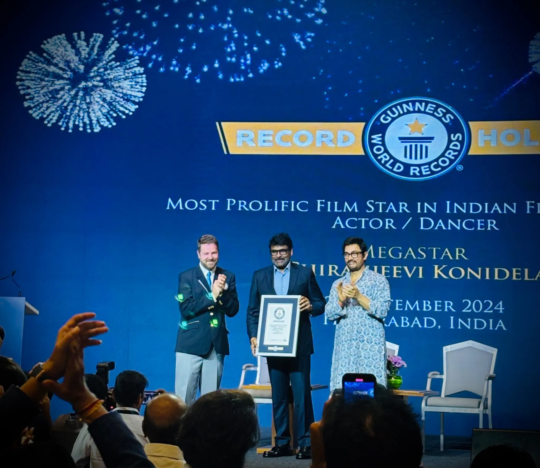Megastar Chiranjeevi Received World Record of Guinness Book Event Photos