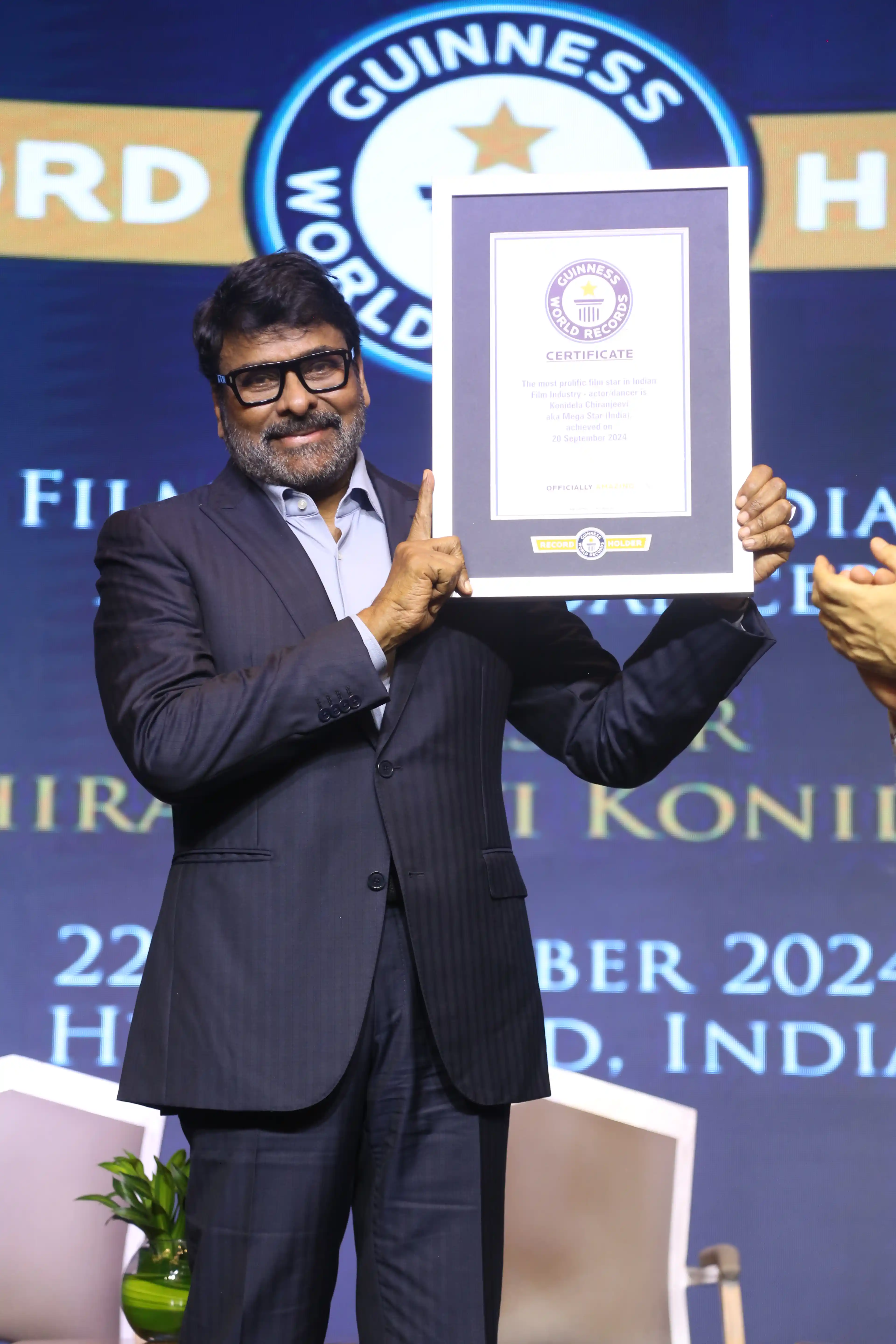 Megastar Chiranjeevi Received World Record of Guinness Book Event Photos