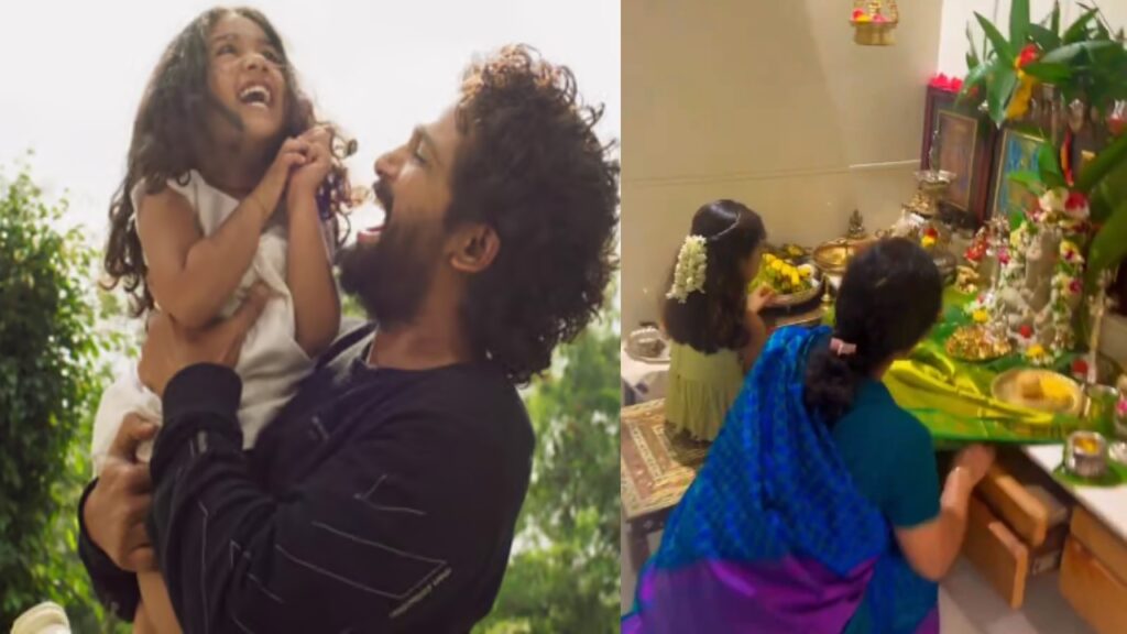 Ganesh Chaturthi icon star Allu Arjun daughter Allu Arha video viral