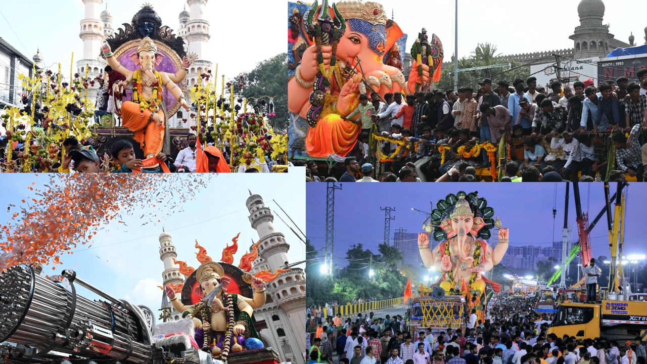 Ganesh Nimajjanam Photos : హైదరాబాద్ గణేష్ నిమజ్జనం ఫోటోలు.. ఎన్ని రకాల గణేశుడి విగ్రహాలో..