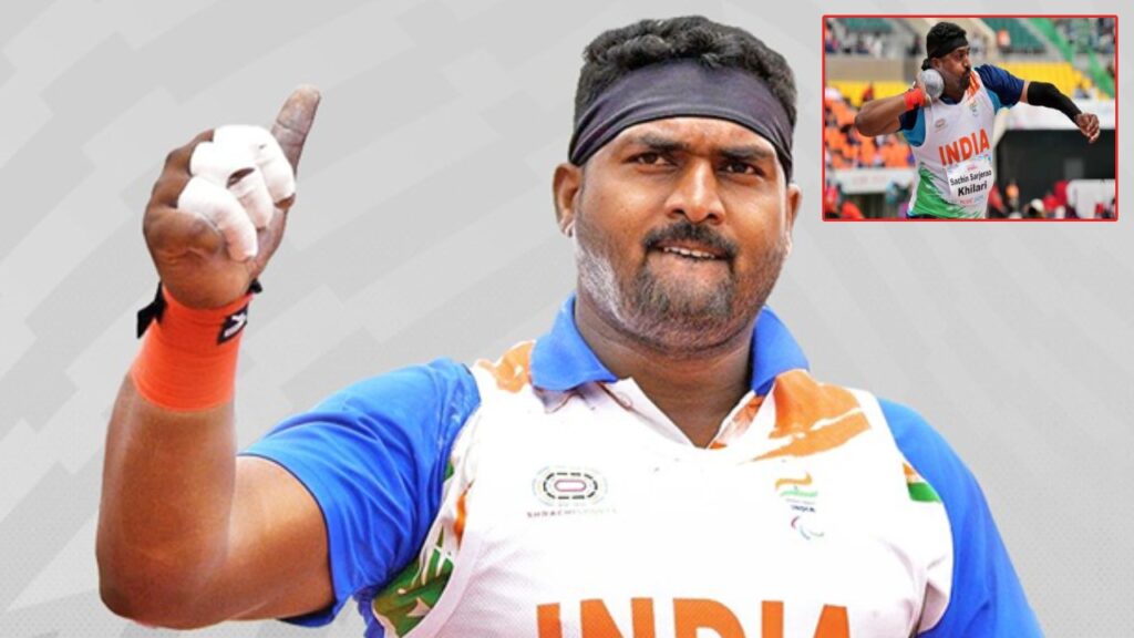 Indian para athlete Sachin Khilari wins silver in mens shot put F46 category