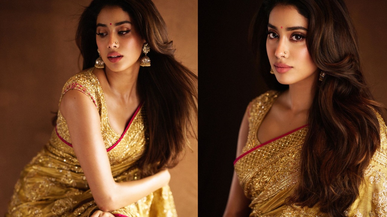 Janhvi Kapoor : ‘దేవర’ ప్రమోషన్స్ కోసం.. బంగారంలా మెరిసిపోతున్న జాన్వీ కపూర్.. ఫొటోలు వైరల్..