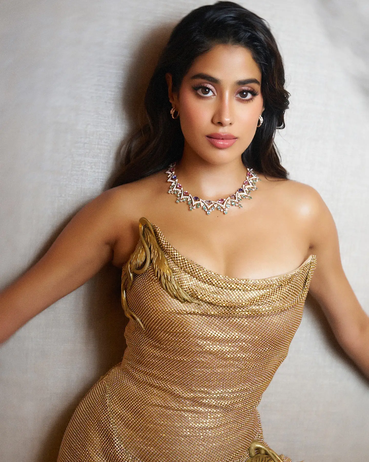 Janhvi Kapoor Dazzling in Golden Dress after Devara Release
