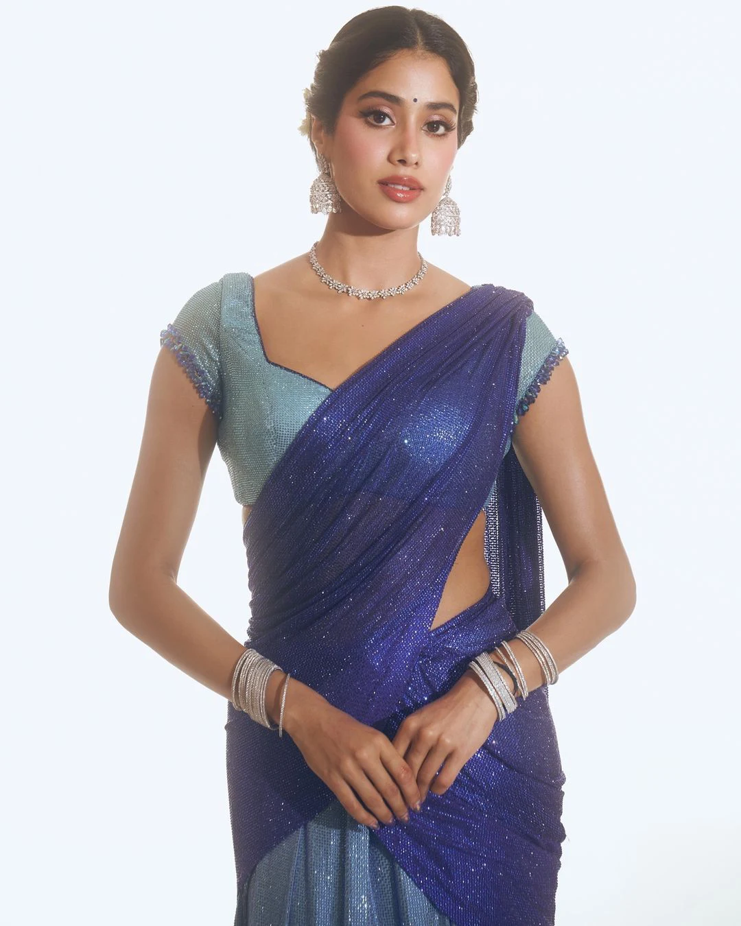 Janhvi Kapoor Shines in Half Saree for Devara Pre Release Event