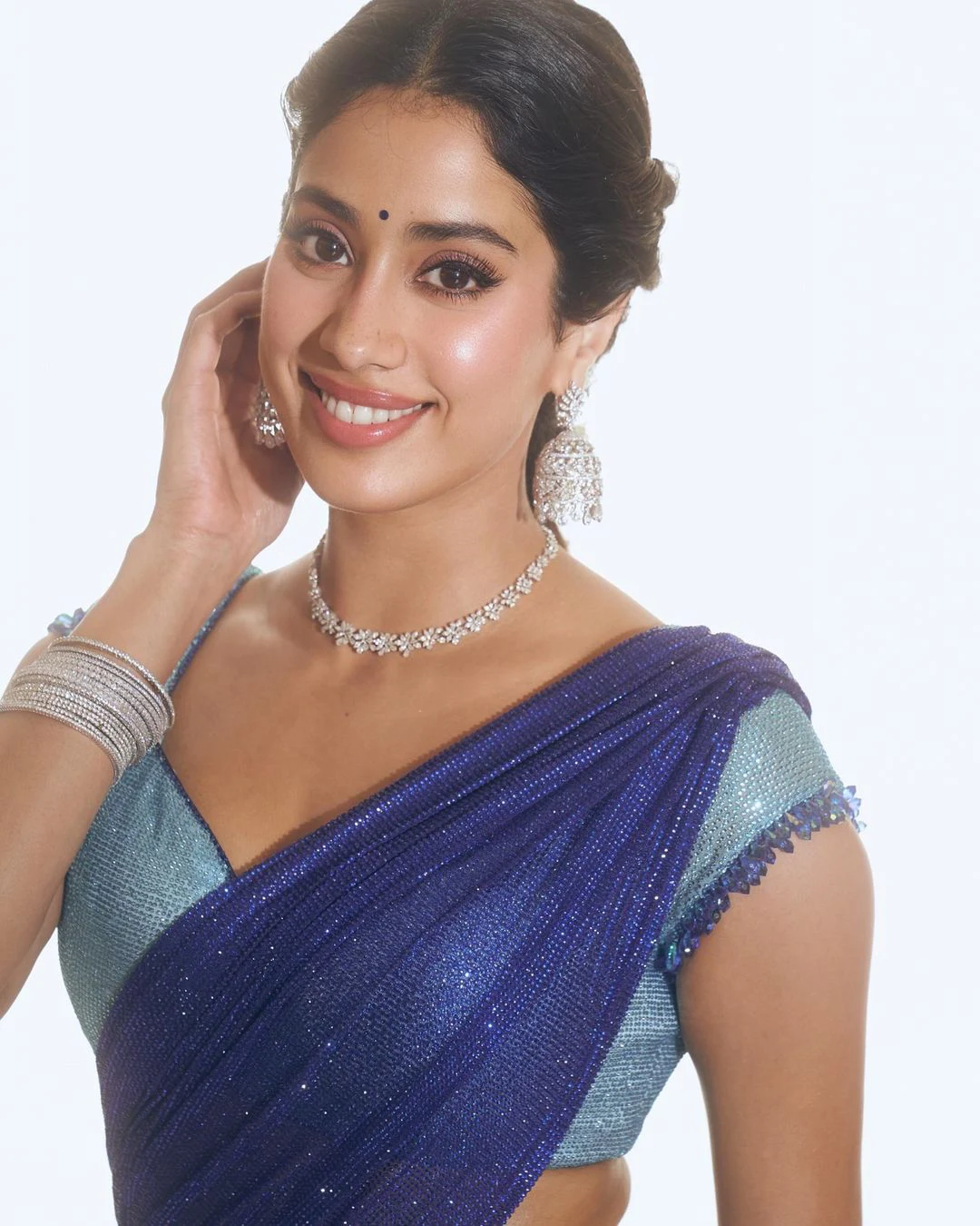 Janhvi Kapoor Shines in Half Saree for Devara Pre Release Event