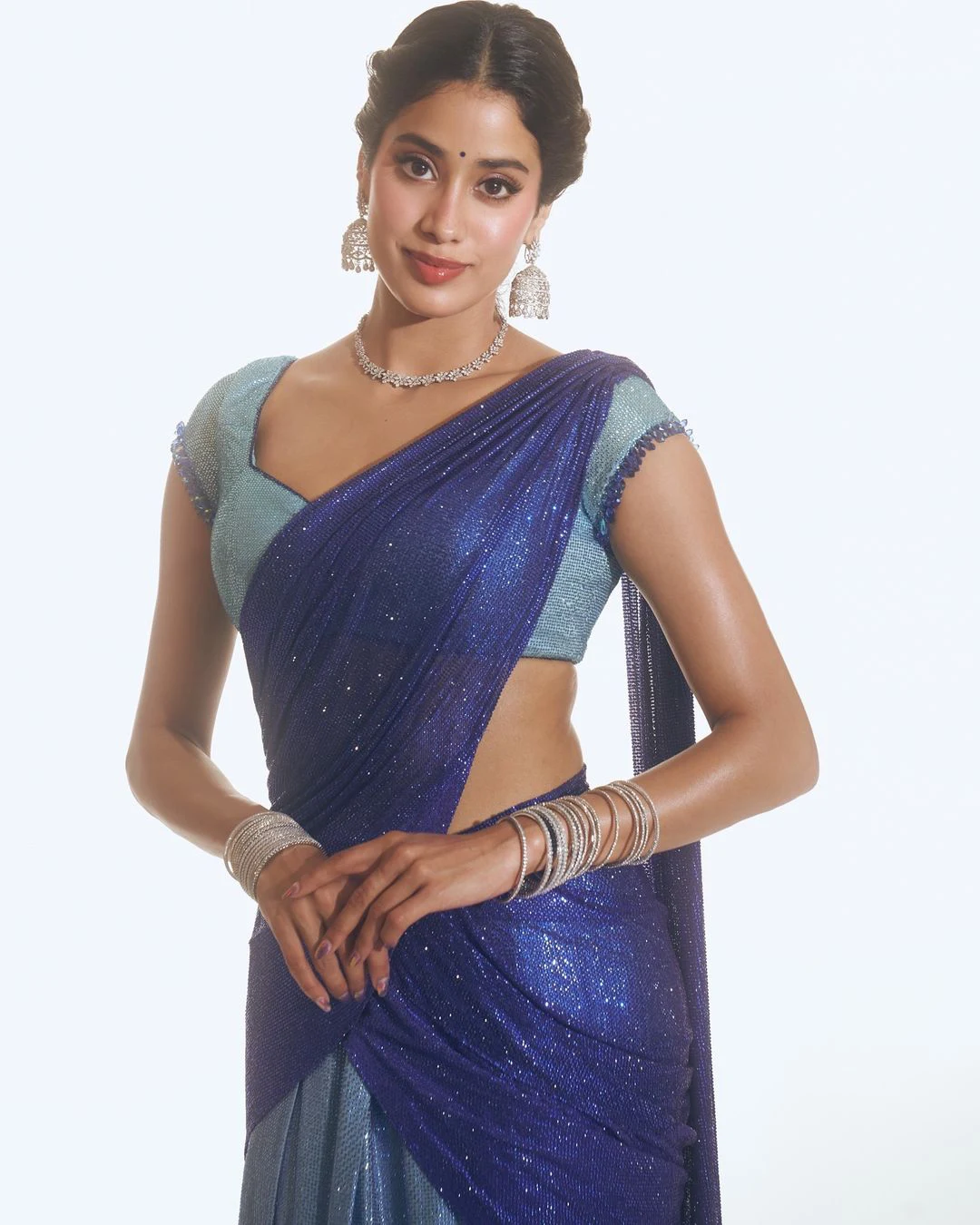 Janhvi Kapoor Shines in Half Saree for Devara Pre Release Event