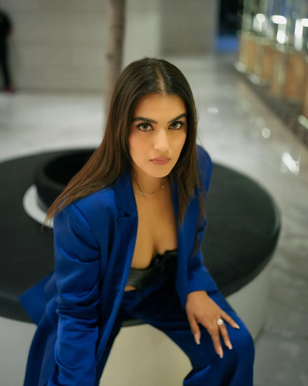 Kavya Thapar Bombat looks in Blue Dress