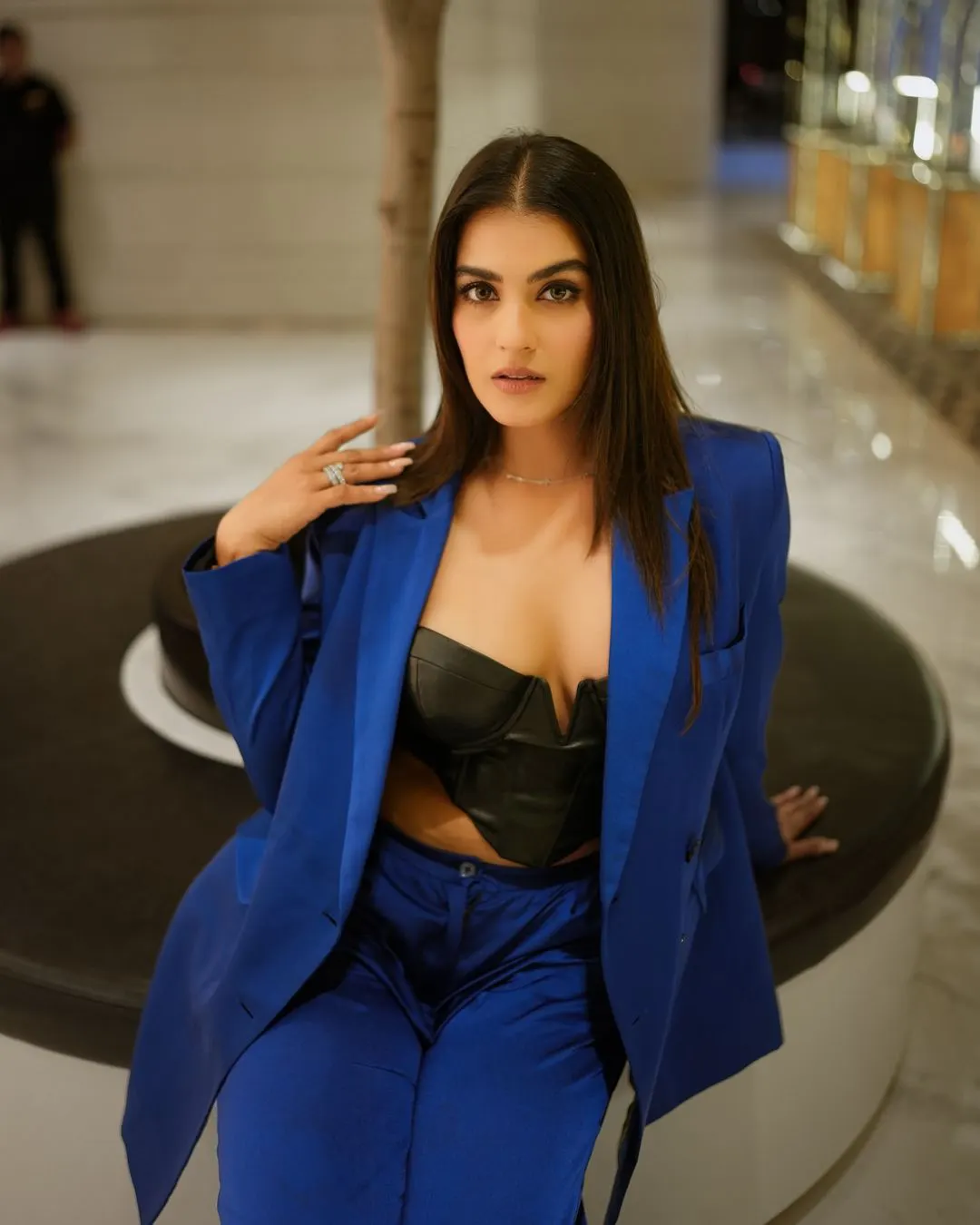 Kavya Thapar Bombat looks in Blue Dress