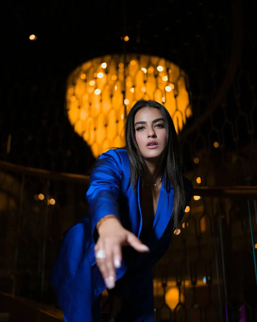 Kavya Thapar Bombat looks in Blue Dress