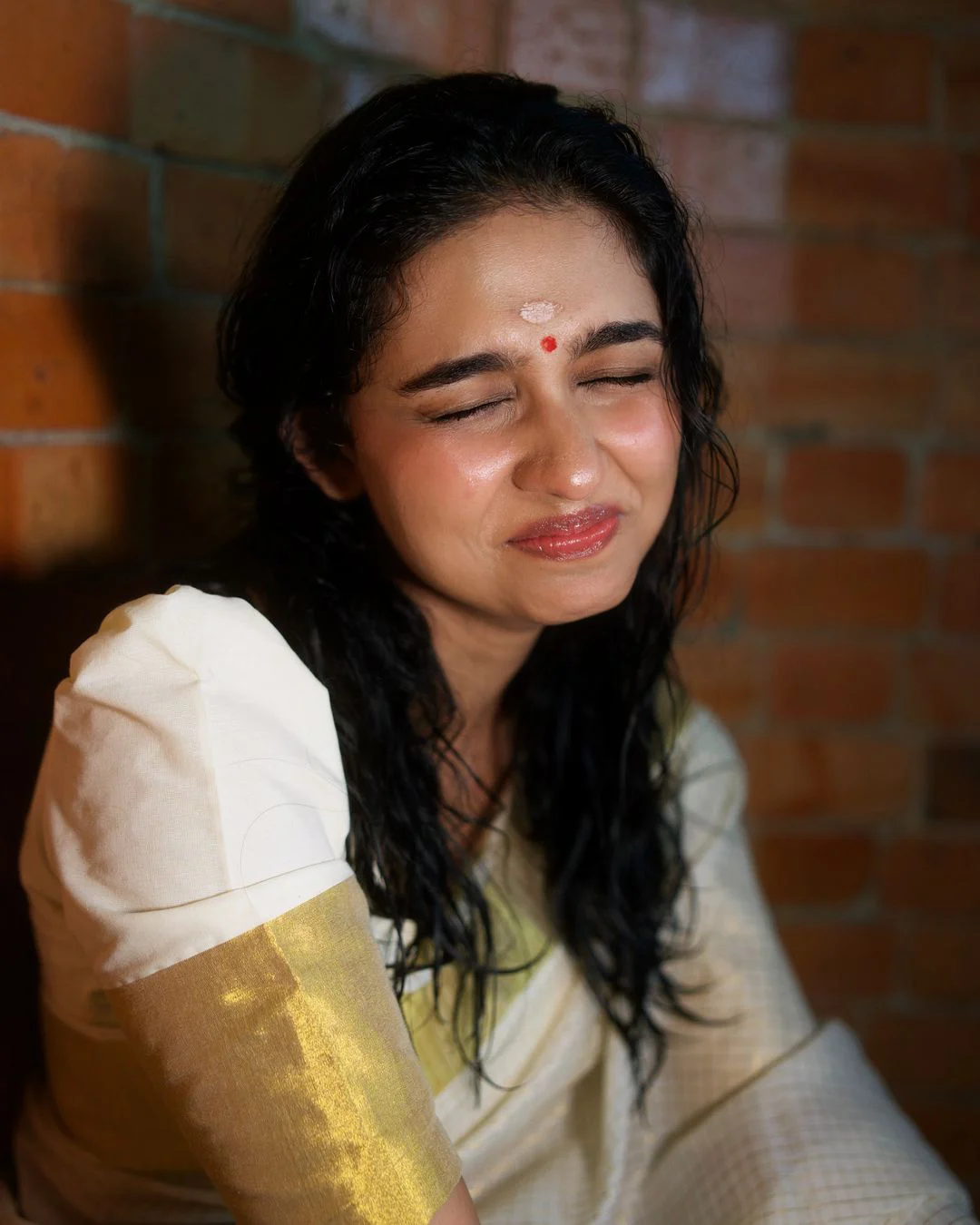 Premalu Actress Mamitha Baiju Onam Special Photos in Saree