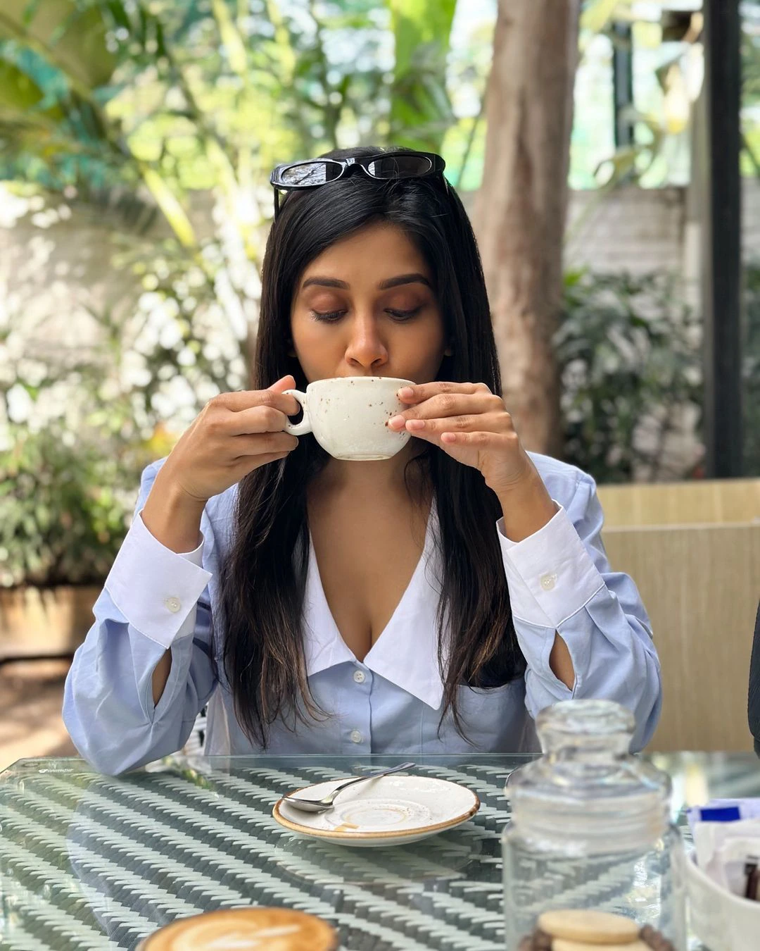 Nabha Natesh Enjoying Coffee Time