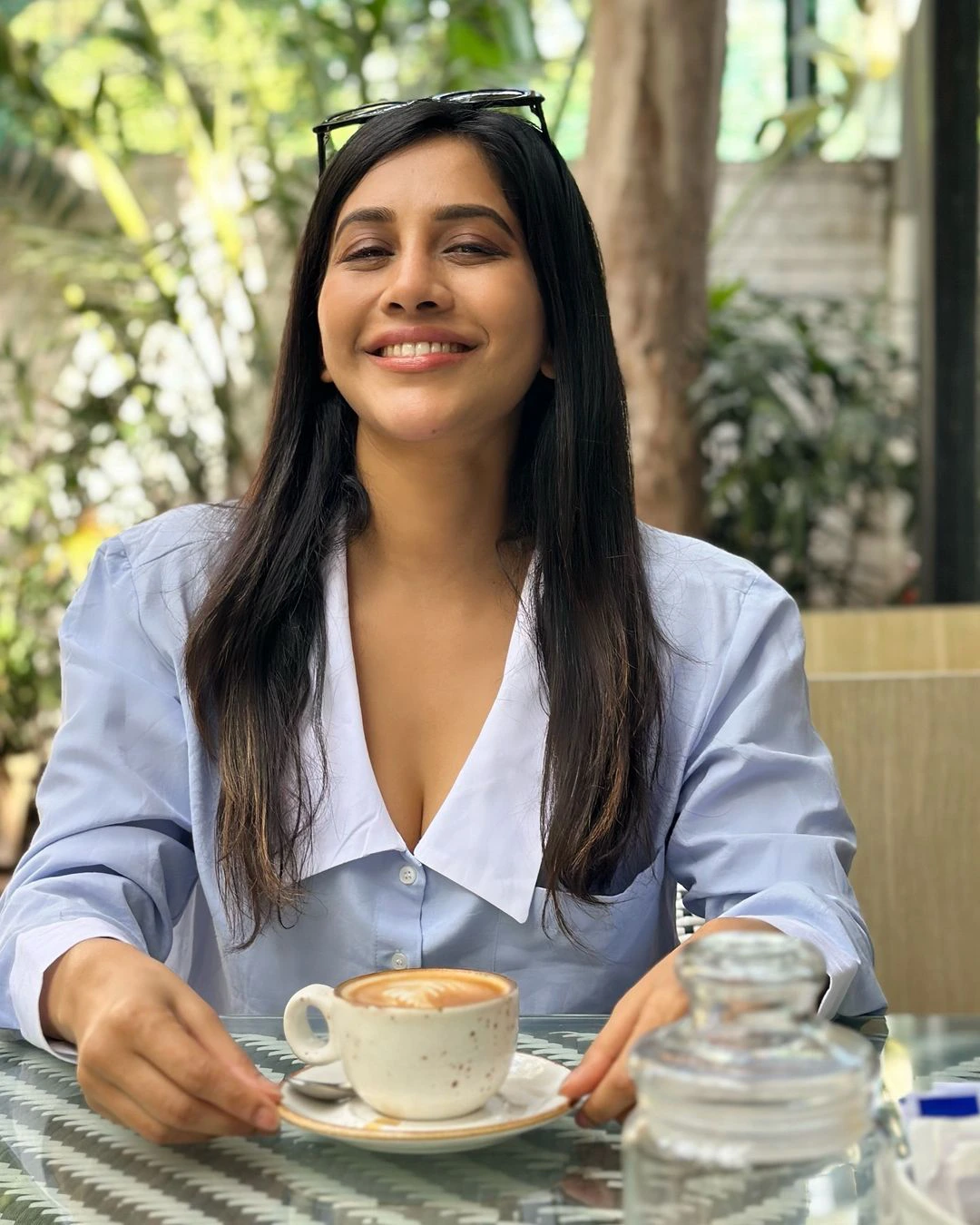 Nabha Natesh Enjoying Coffee Time