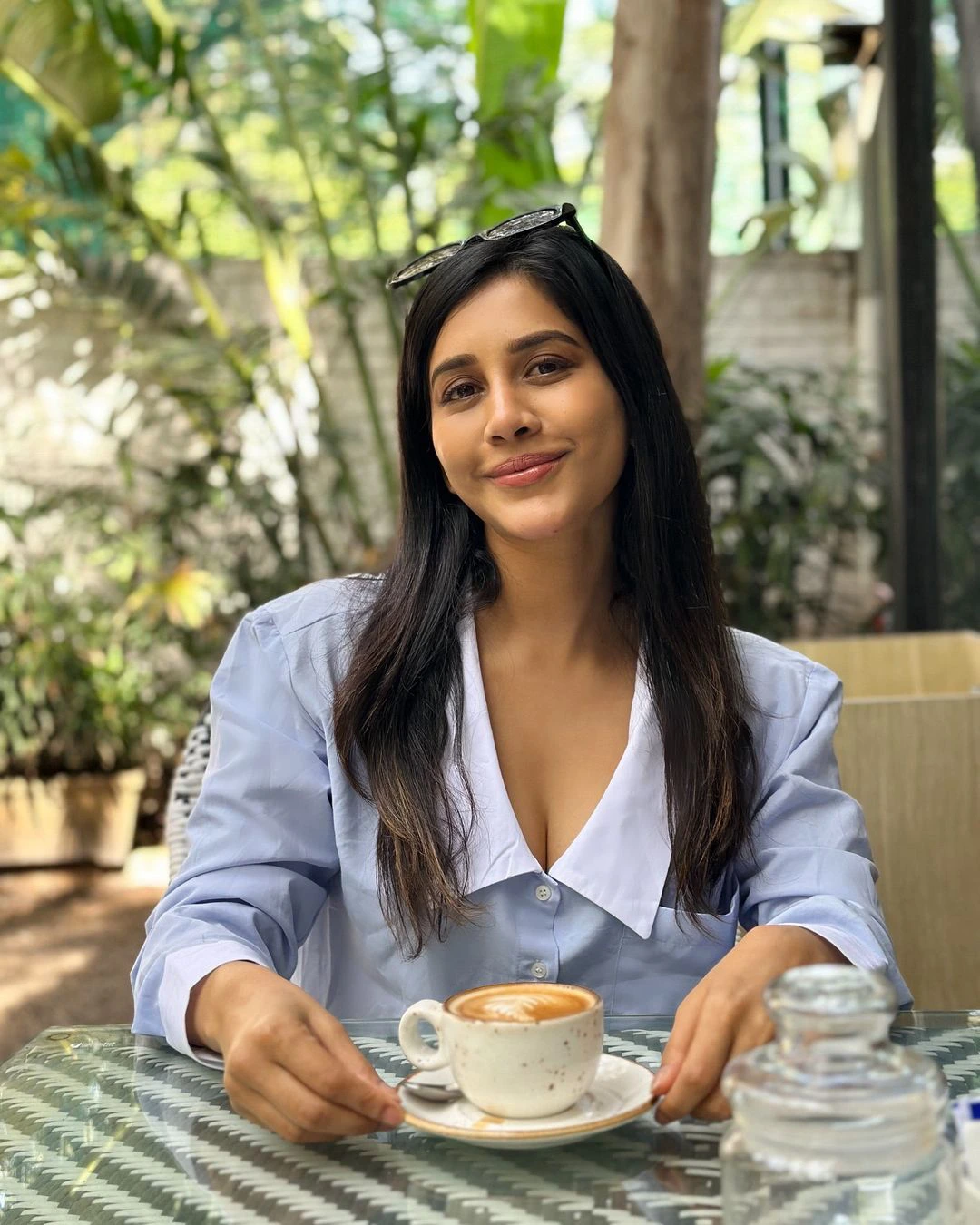 Nabha Natesh Enjoying Coffee Time
