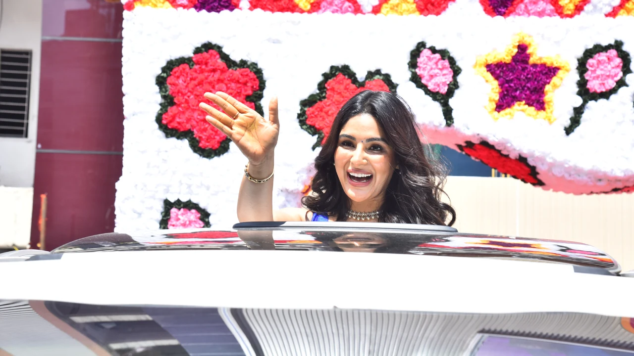 Samyuktha at Shop Opening Ceremony in Saree