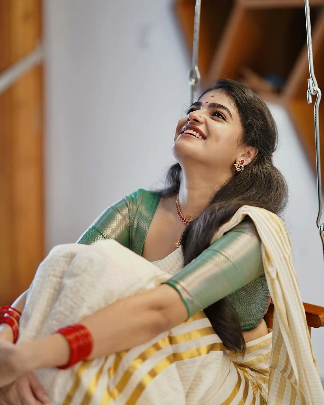 Sangeerthana Onam Special Cute Photos in Saree