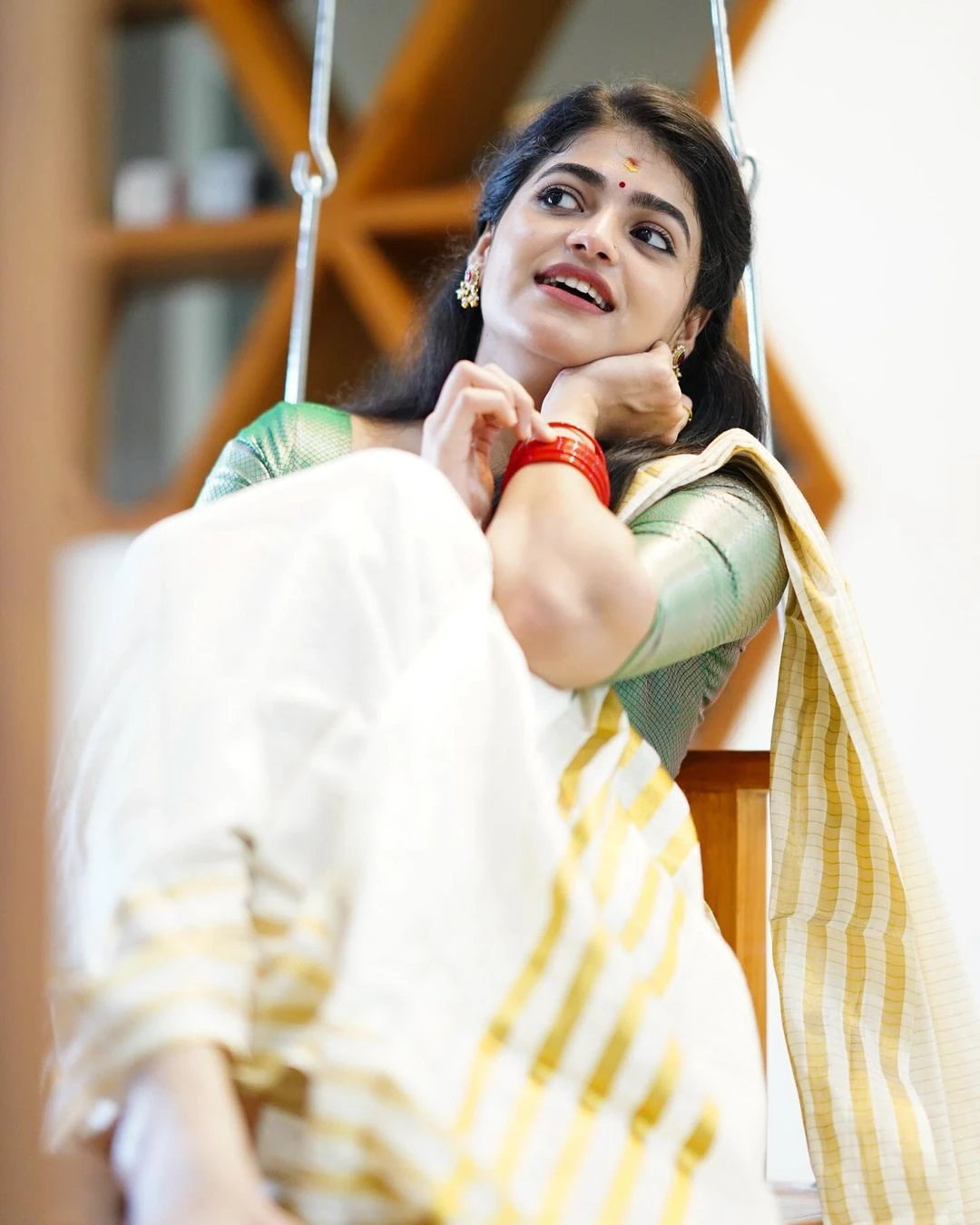 Sangeerthana Onam Special Cute Photos in Saree