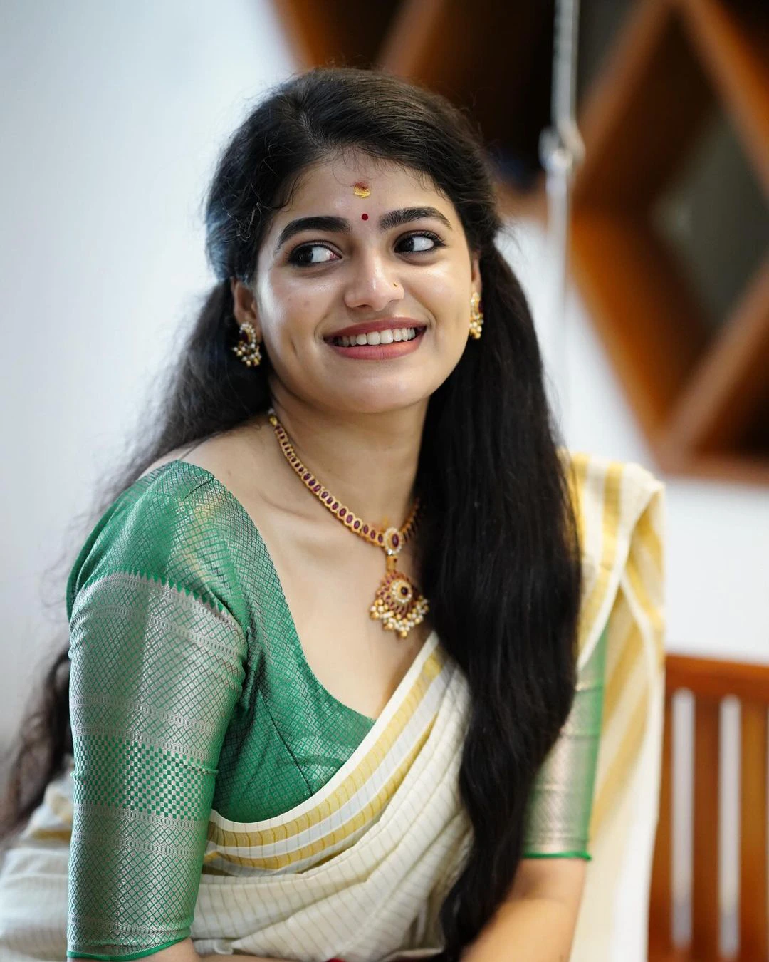 Sangeerthana Onam Special Cute Photos in Saree