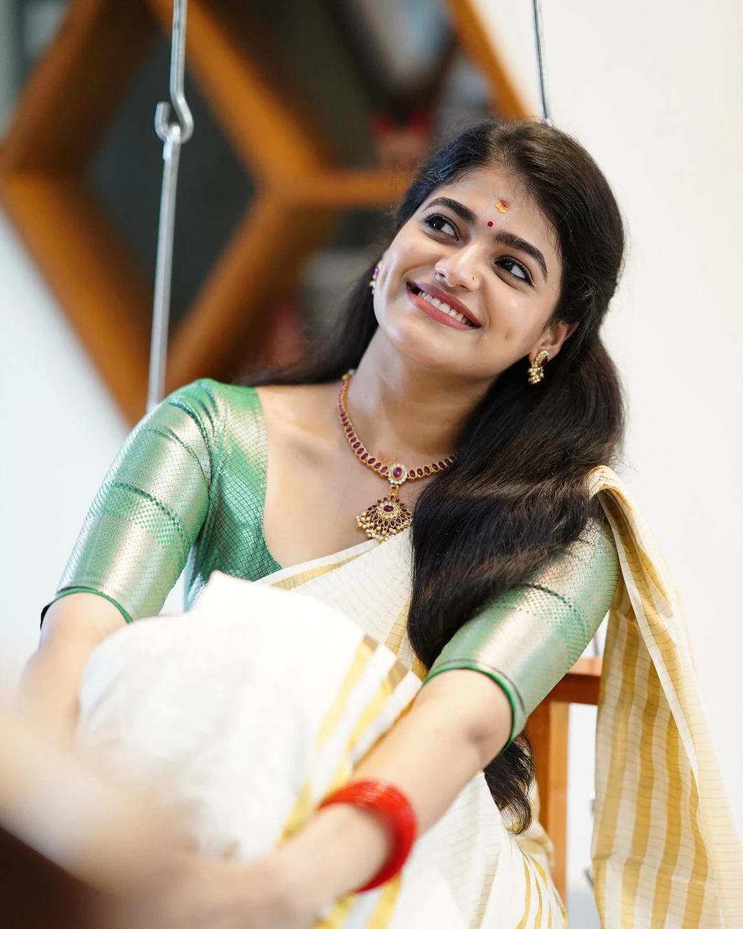 Sangeerthana Onam Special Cute Photos in Saree