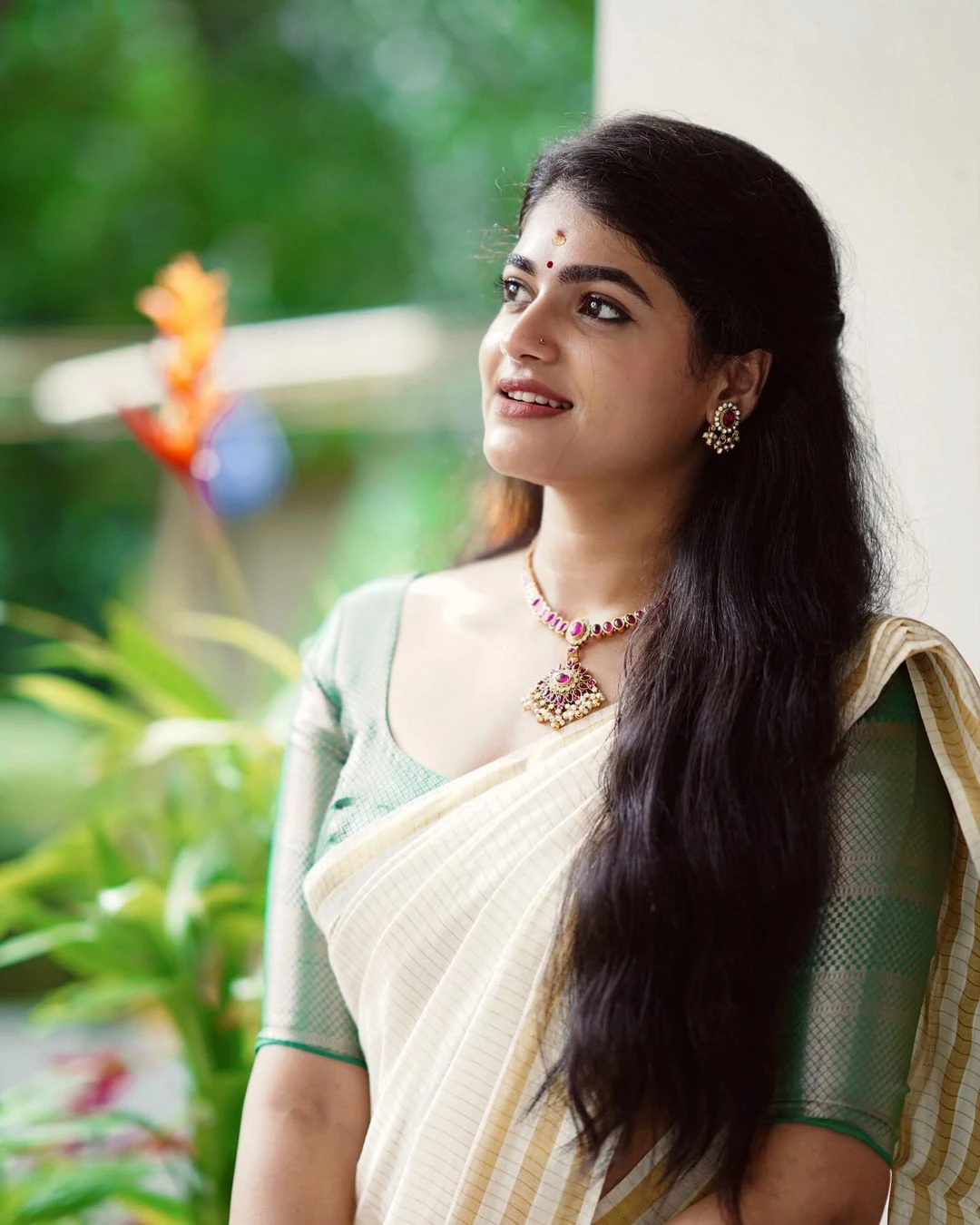 Sangeerthana Onam Special Cute Photos in Saree