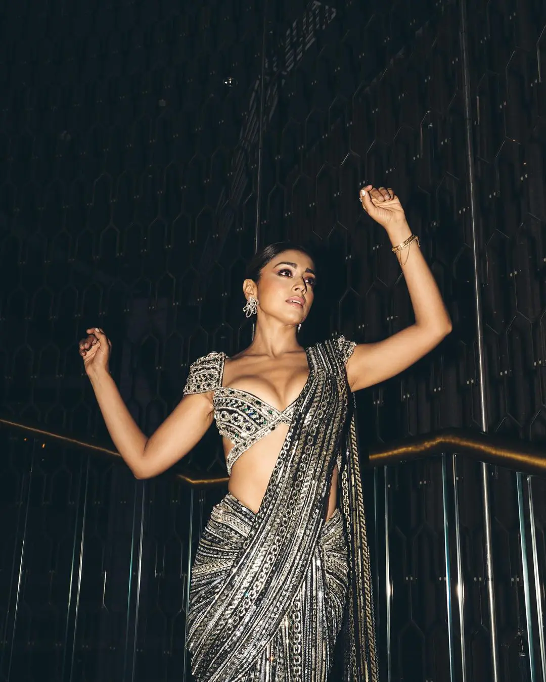 Shriya Saran Sizzling Photos in Shining Saree