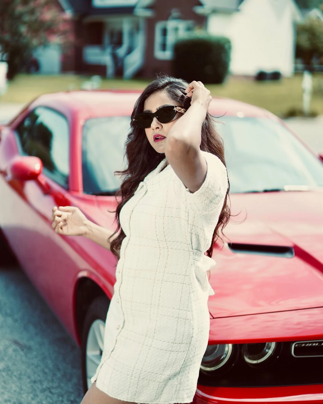 Vithika Sheru Stylish Poses with Car