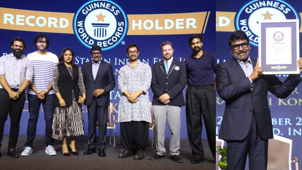 Mrga Family Members Wishes to Chiranjeevi for Received Guinness record