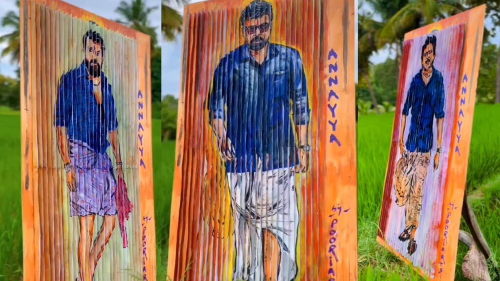 Kuppam Paint Artist draw a 3D Paint of Mega Heros Video goes Viral