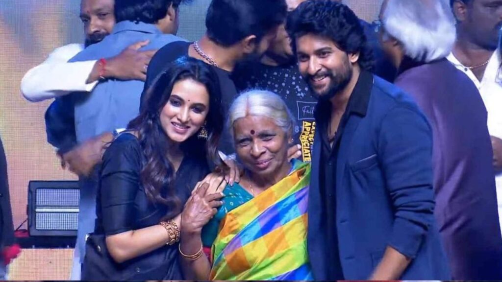 Nani gives Photo to a Old Women fan of him in Saripodaa Sanivaaram Success Event Photos Videos goes Viral