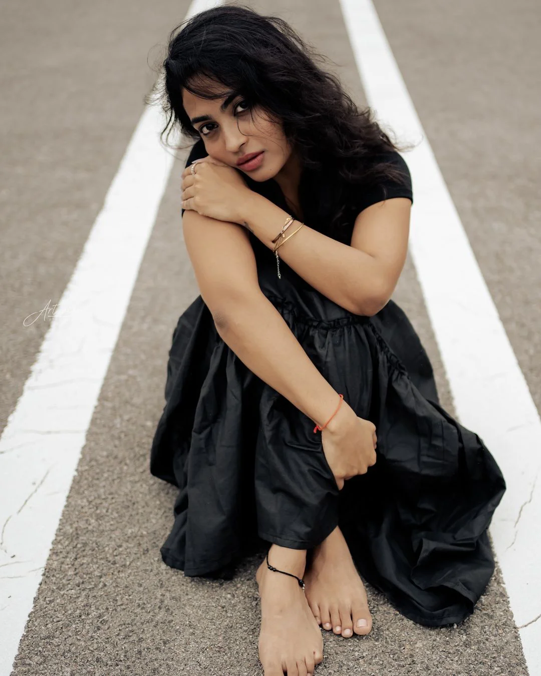 Alekhya Harika Sizzling Photos in Black Dress