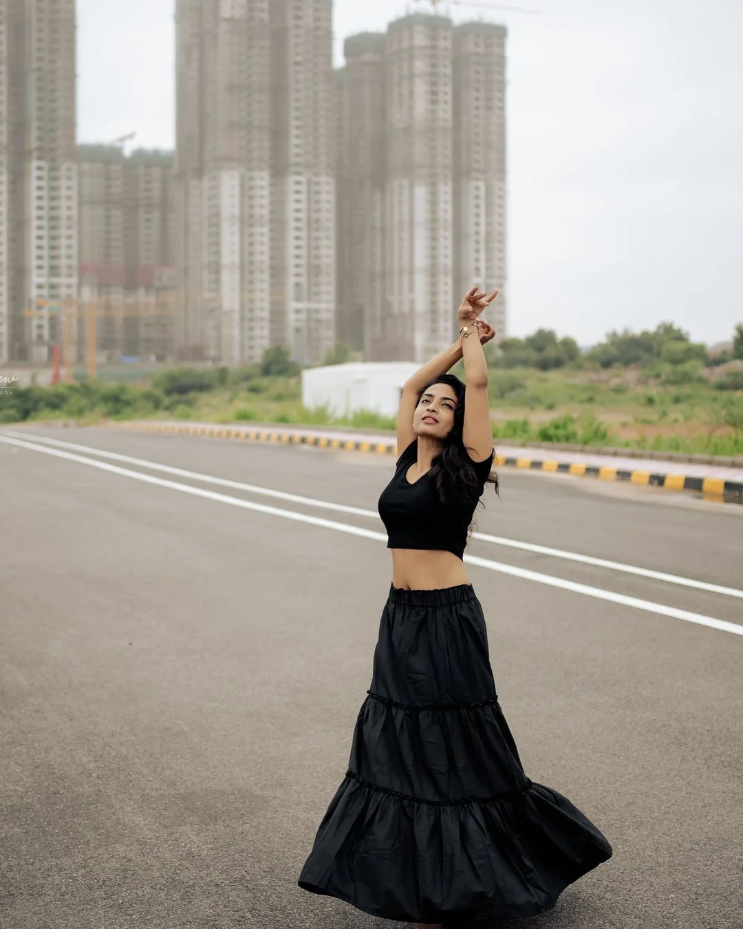 Alekhya Harika Sizzling Photos in Black Dress