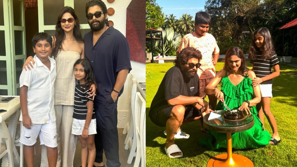 Allu Arjun Celebrates his wife Allu Sneha Reddy Birthday in Goa enjoying with Family