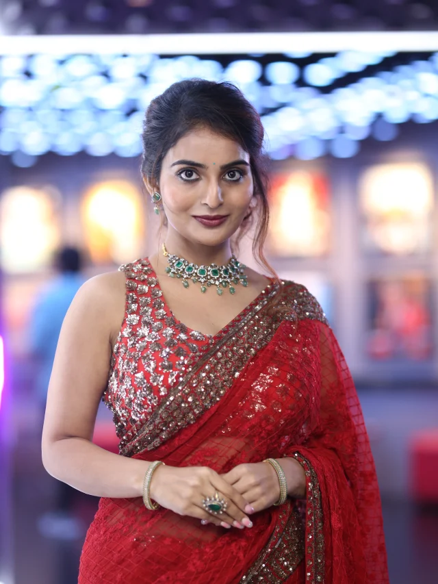 Ananya Nagalla Shines with her Beauty in Red Saree