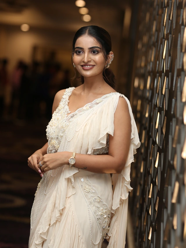 Ananya Nagalla Elegant Looks in white Saree