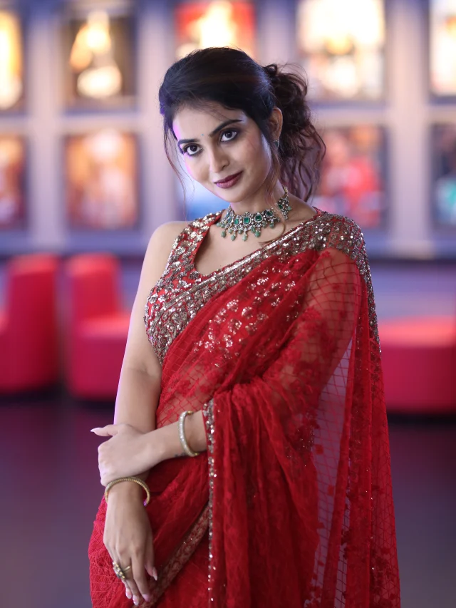 Ananya Nagalla Shines with her Beauty in Red Saree