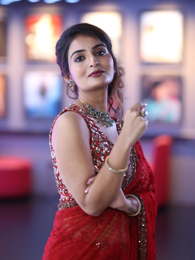 Ananya Nagalla Shines with her Beauty in Red Saree