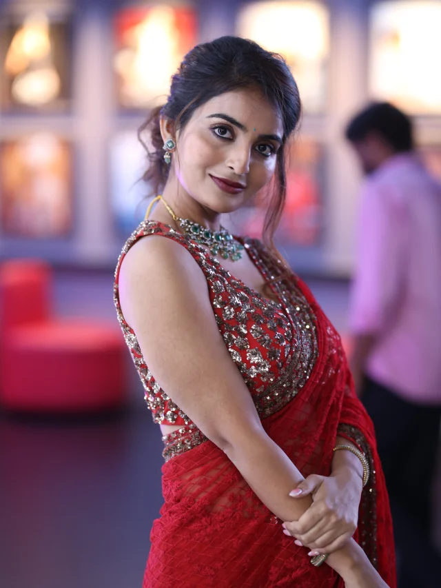 Ananya Nagalla Shines with her Beauty in Red Saree