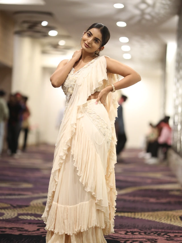 Ananya Nagalla Elegant Looks in white Saree