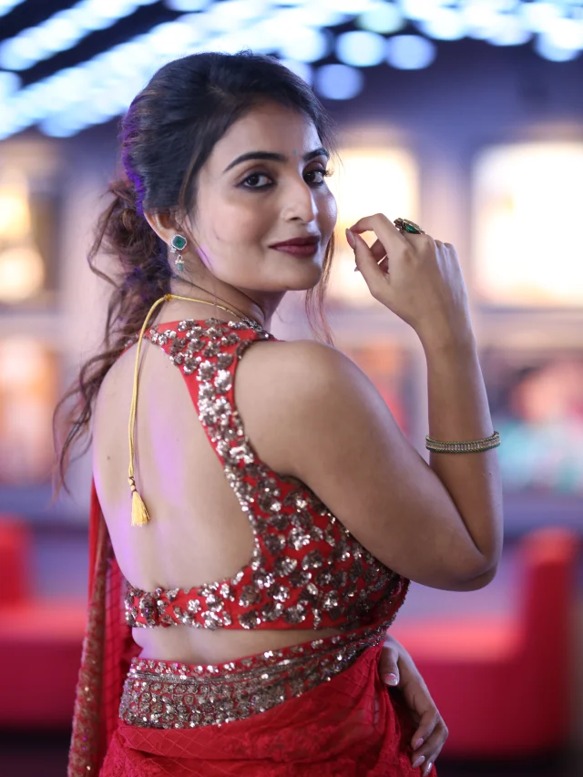 Ananya Nagalla Shines with her Beauty in Red Saree