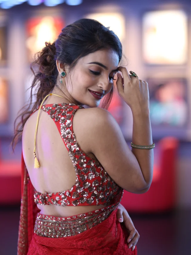 Ananya Nagalla Shines with her Beauty in Red Saree