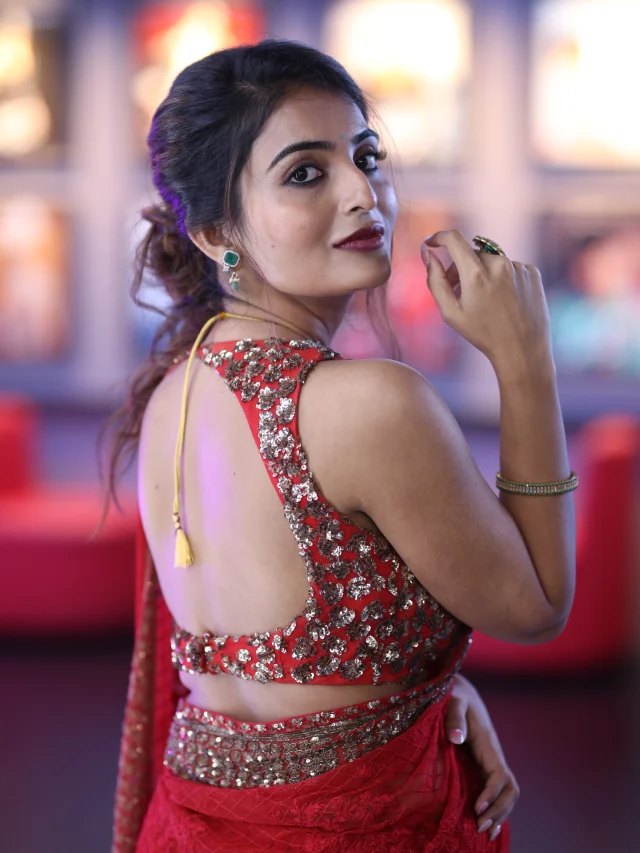 Ananya Nagalla Shines with her Beauty in Red Saree
