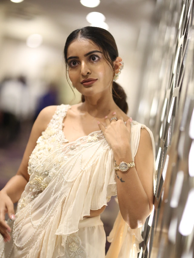 Ananya Nagalla Elegant Looks in white Saree