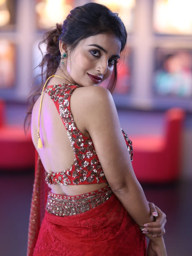 Ananya Nagalla Shines with her Beauty in Red Saree