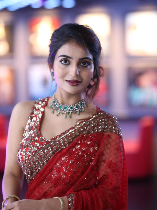 Ananya Nagalla Shines with her Beauty in Red Saree