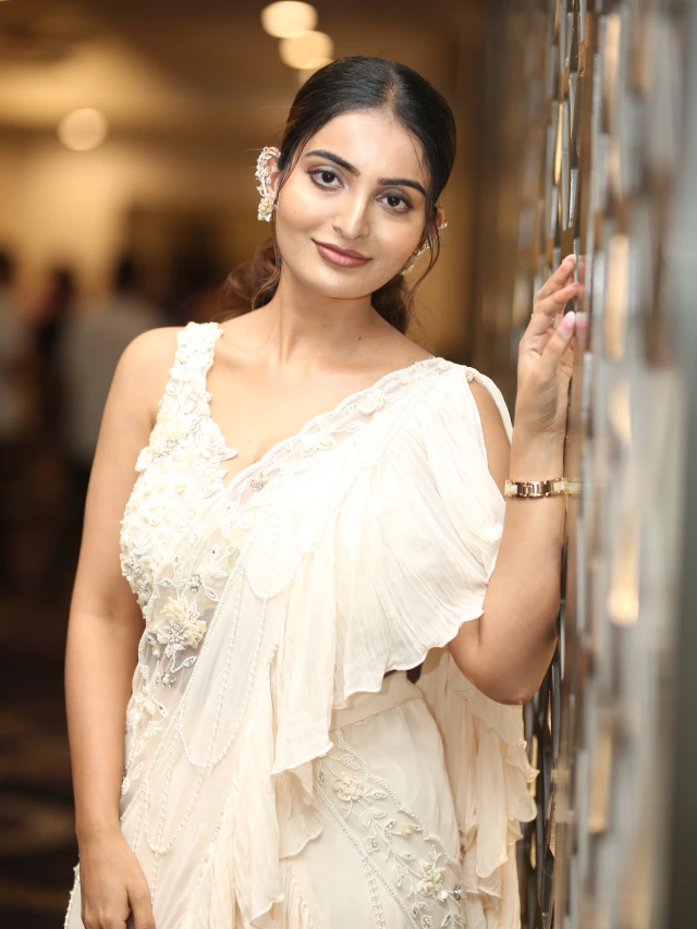Ananya Nagalla Elegant Looks in white Saree