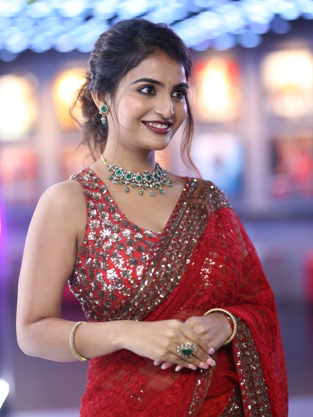 Ananya Nagalla Shines with her Beauty in Red Saree
